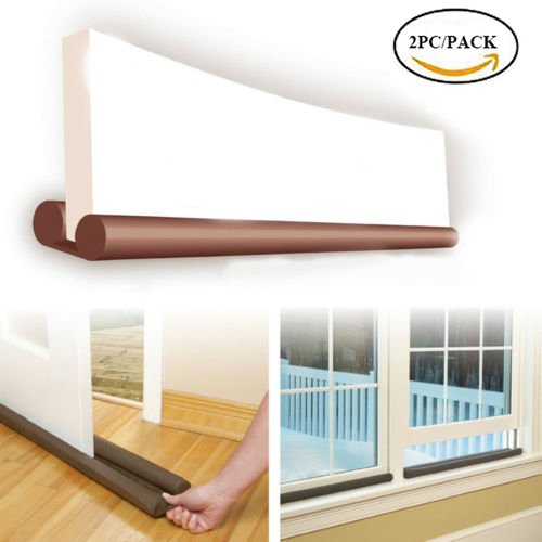 Easyinsmile 2PCS Adjustable Door Window Dust Stopper Under Door Guard Wind Dust Blacker Sealer 33