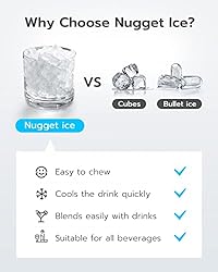 Nugget Ice Maker, Qualeben Countertop Ice Maker