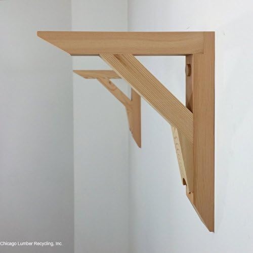 Pair Of Heavy Duty Standard Shelving Support Brackets From Reclaimed Wood.