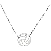 Sportybella Volleyball Necklace, Waterproof Tarnish Free Minimalist Dainty Volleyball Charm Pendant for Women, Teens, Girl Volleyball Players, Volleyball Gift