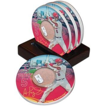 Albert Pujols Player Coaster w/ Game Used Dirt (Set of 4)