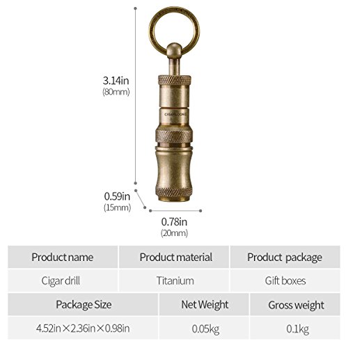 CIGARLOONG Cigar Punch Retractable and Screw Out Punch-2 Size Blades Cigar Hole Opener-Smoking Accessories （Gold 2） - Thumbnail 3