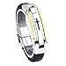 Jusnova Mens Braided Leather Bracelet Stainless Steel Cross Cuff Bangle Silver Tone