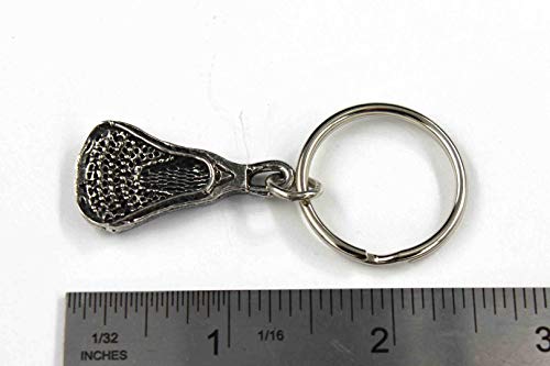 Lacrosse Head Large Pewter Keychain, A546KC