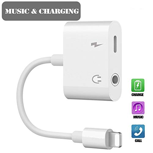 iPhone Headphone Adapter [2 Pack], Compatible with iPhone 7/7Plus /8/8Plus /X/Xs/Xs Max/XR Adapter Headphone Jack, L-ghtig to 3.5 mm Headphone Adapter Jack Compatible with iOS 11/12 Accessories