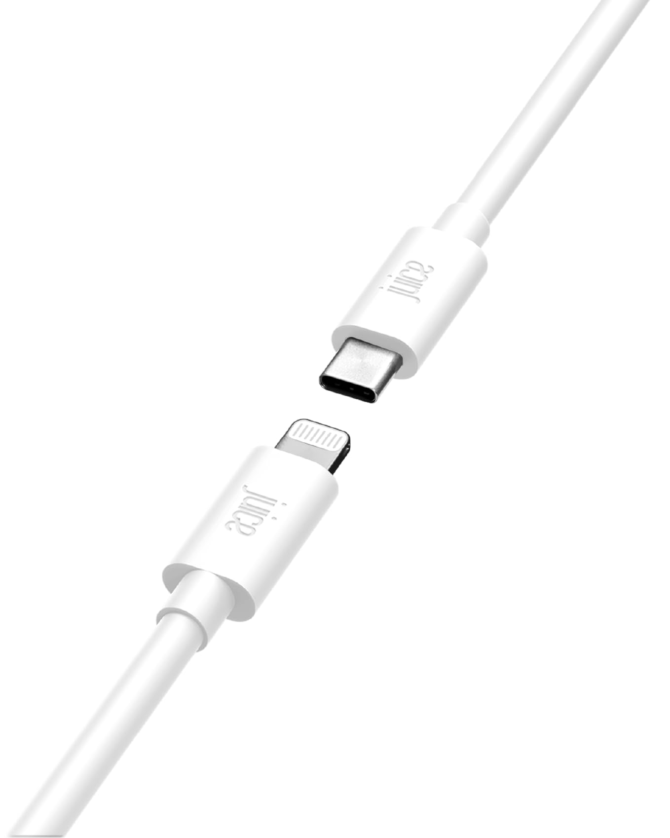 Juice Apple Lightning to Type C 2m Charger and Sync Cable for Apple iPhone 13, 13 Pro, 12, 12 Mini, SE, 11, XS, XR, X, 8, 7, 6, 5, iPad, Pro, Air, Mini, Airpods Pro - White