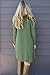 DEARCASE Women's T-Shirt Dress Army Green Large V-Neck Spring Casual Loose Long Sleeve Fall Winter Wedding Guest Knee Length Jersey Flowy Stretch Solid A-Line Swing Sweater Tunic Dresses
