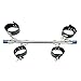 Adult Flirting Supplies Interest Stainless Steel Handcuffs Ankle Bracelets Suit Adult Leather Products Hot Sale Sex Toy Adjustable Steek Spreader Bars New Personal Steel Pipe Handcuffs (Black)