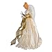 Kurt Adler UL2163 10-Light 16-1/2-Inch Ivory and Gold Angel Treetop