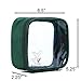 Yasirona Scout Jump TSA Approved SMALL Clear Durable Toiletry Bag for Domestic/International Travel | Quart Size for 3-1-1 Compliant Toiletries/Cosmetics/Accessories in Carry-On Luggage (Green)