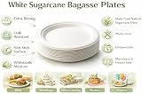 1ABOVE 50 Pack White Disposable Plate 7 Inch Sugarcane Fiber Biodegradable view 5