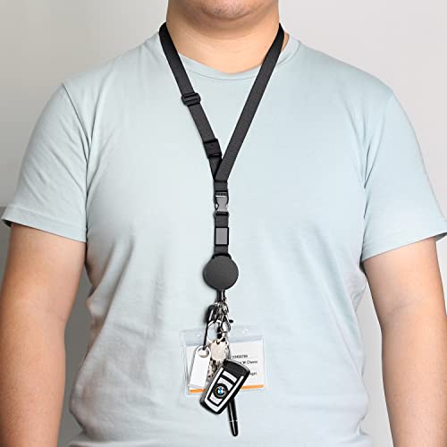 Heavy Duty Retractable Lanyard and Wrist Lanyards, Quick Release Buckle