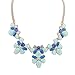 HuntGold Elegant Flower Acrylic Diamond Pendant Chain Choker Necklace(Blue)