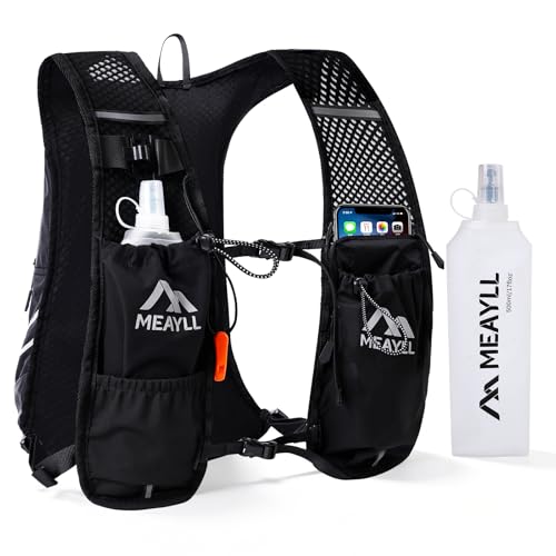 Running Vest Women & Men, Hydration Vest with 500ml TPU Water Bottle, Lightweight Comfortable Running Backpack, 7L Capacity Fits 2L Bladder for Trail Running Cycling Hiking Marathons