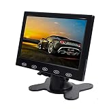 PONPY 7" Ultra Thin 16:9 HD 800x480 Color TFT LCD Display Monitor Touch Button Monitor Screen with AV HDMI VGA Video Input