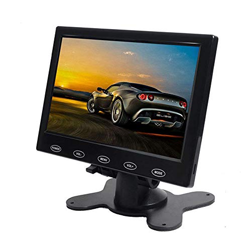 PONPY 7" Ultra Thin 16:9 HD 800x480 Color TFT LCD Display Monitor Touch Button Monitor Screen with AV HDMI VGA Video Input