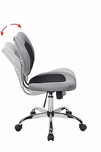 Bonum Swivel Desk Office Chair Low Back Armless Task Study Chair Adjustable Seat Height Mesh Home Chair - Black (Black)