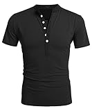 Coofandy Mens Casual Henley Shirts Short Sleeve Button Basic T-Shirt