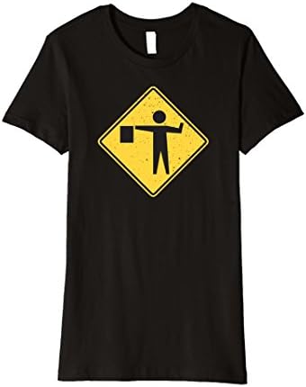 Womens Flagger Ahead Street Sign Graphic T-Shirt Large Black