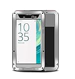 Sony Xperia XA Ultra Case,Mangix Water Resistant Shockproof Aluminum Metal Super Anti Shake Silicone Fully Body Protection With Gorilla Glass Screen Protector for Sony Xperia XA Ultra (Silver)
