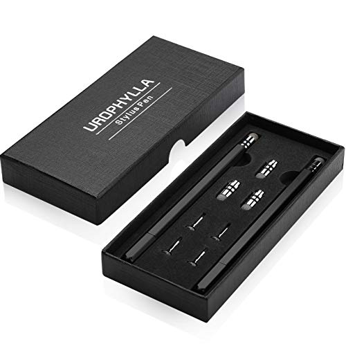 Stylus Pen, UROPHYLLA Precision Fine Point Stylus Touchscreen Pen, Capacitive Stylus Pens for iPad, iPhone, Tablet, Laptops, Android and Other Touch Screens with 4 Discs and 3 Fiber Tips (Black/Black) - Thumbnail 6