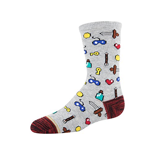 Gold Toe Boys' Little Patterned Crew Socks 3-Pack, Gamer Space Ships, Medium (Shoe Size: 9-2.5) - Thumbnail 2
