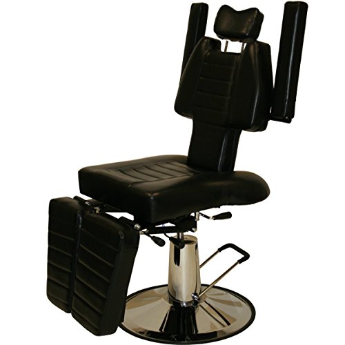 InkBed InkChair Tattoo Reclining Sturdy Hydraulic Ink Chair Salon Studio Equipment - Black