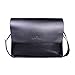 LARMA Newest Fashion Men's Genuine Leather RFID Blocking Secure Briefcase Shoulder Messenger Bag, L2-Black