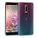 kwmobile Case Compatible with Nokia 6.1 (2018) - Case Transparent Gradient Phone Cover - Bicolor Dark Pink/Blue/Transparent