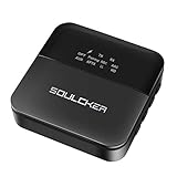Bluetooth Adapter Audio, Soulcker Bluetooth 5.0 Transmitter Receiver 2-in-1 Wireless Car Aux Adapter for Music Streaming Sound System Dual Mode Protable Stereo Audio for Home TV, PC, Headphones, Speak