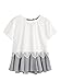 Floerns Women' Short Sleeve Ruffle Peplum Babydoll Blouse Top Black White M