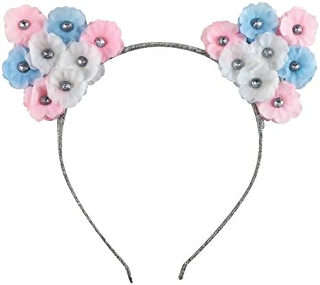 LED Cat Ears Glittery Flower Headband