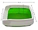 Two Meows Cat Litter Box - High Sided Lid - Open Top Entry, Green