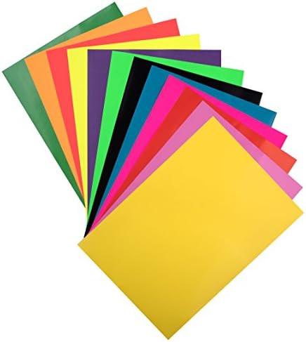 Adhesive Craft Vinyl, Mint Rose A4 11.7” x 8.3” 48 Sheets Premium Permanent Assorted Colors Self Adhesive Vinyl Sheets for Craft Cutters, Silhouette Cameo &amp; Craft Machines