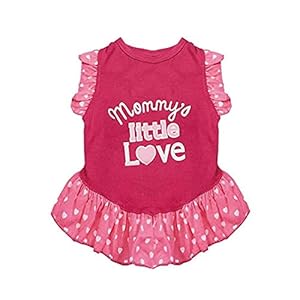 Dog Dress Pet Shirt Rok Kat van de pot Zomerkleren Apparel met Ruffle voor kleine honden katten Rose Red M