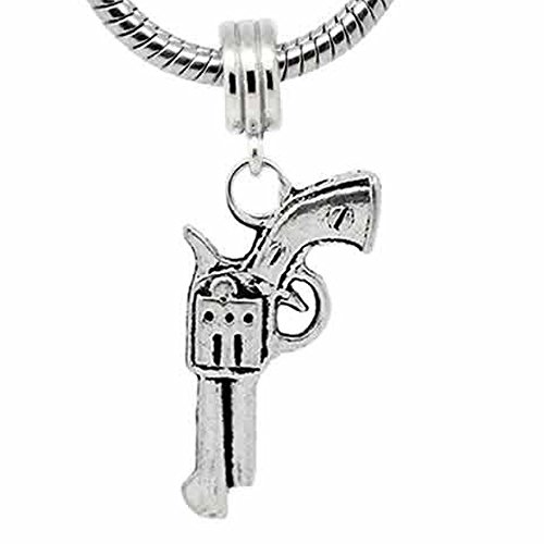 " Gun Charm " Dangle Bead Spacer For Snake Chain Charm Bracelet