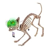 Halloween Haunters Life Size Skeleton Meowing Kitty Cat with Light-Up Green Eyes Prop Decoration - Scary 10