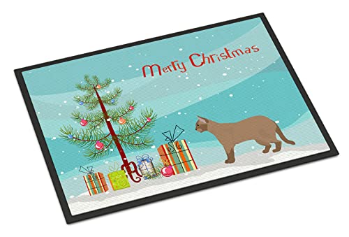 Caroline's Treasures CK4616JMAT European Burmese #2 Cat Merry Christmas Doormat…