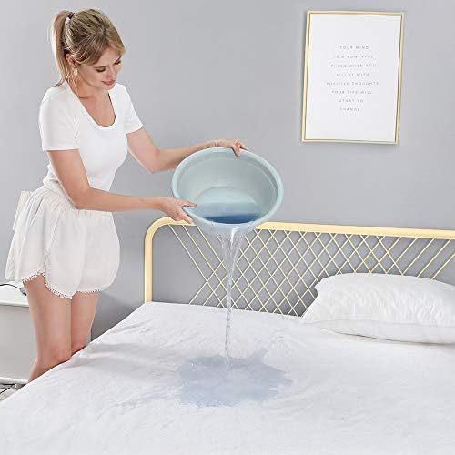 Upgrade Washable Breathable and Reusable Mattress Protector with Deep Pocket 18", Mattress Cover for Queen Bed