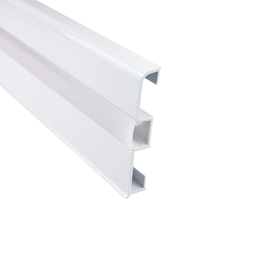 LED Aluprofil C02 Alu Sockelleiste + Abdeckung Fußbodenleiste Schiene für LED-Streifen-Strip Weiss 2m milky