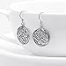 YFN 925 Sterling Silver lucky Irish Celtic Knot Triangle Vintage Dangle Earrings (Ancient silver)