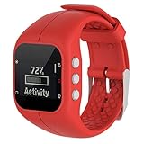 GBSELL ReplacementSoft Silicone Rubber Watch Band Wrist Strap For Polar A300 Fitness Watch (Red)