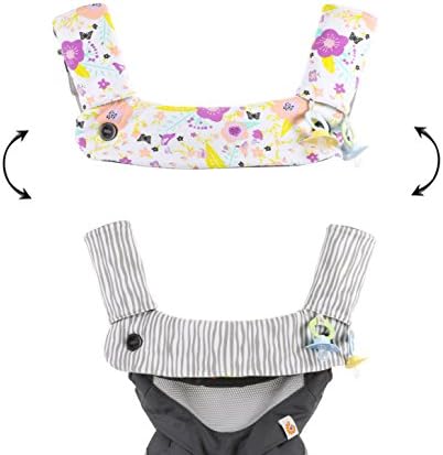 Premium Drool and Teething Reversible Cotton Pad | Fits Ergobaby Four Position 360 + Most Baby Carrier | Chic Flower Design | Hypoallergenic | Great Baby Girl Shower Gift by Mila Millie
