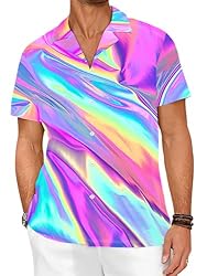 LuckLemocor Beach Button Up Shirts for Men Novelty