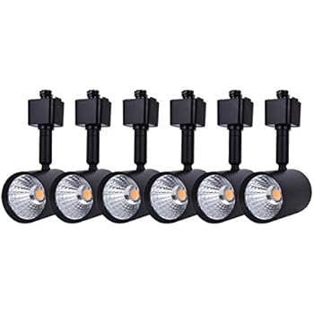 mirrea 6 Pack LED Track Lighting Heads Compatible with Single Circuit H Type Track Lighting Rail Ceiling Spotlight for Accent Task Wall Art Exhibition Lighting 6.5W 3000K Warm White 24° Black Painted