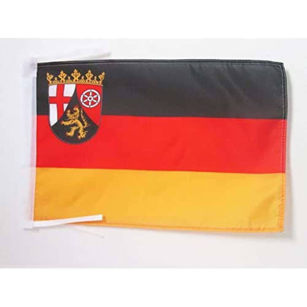 AZ FLAG - Rhineland-Palatinate Flag - 18'' x 12'' - 100% Polyester Germany - German region of Rhineland-Palatinate Small Banner with Two Cords - Fade Resistant - Vivid Colors - 18x12 in - 45x30 Cm โ image 1