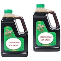 Kikkoman 38% Less Sodium Regular Soy Sauce Traditional Brewed 2 - 2qt./1.89L each