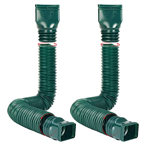 KLOLKUTTA Gutter Downspout Extensions, 2 Pack Green Drain Spout Gutter