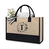 TOPDesign Initial Jute/Canvas Tote