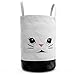 Fawn Hill Co Bunny Laundry Hamper Basket for Baby Nursery or Toddler Room | Collapsable Storage Tote Organizer with Durable Handles for Clothes, Kids Toys, Dirty Laundry | Modern Decor (Black & White)
